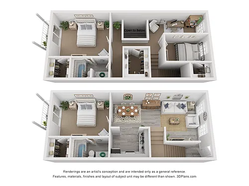 Floor plan 3x2A Townhome Luxury Rehab 1350 sq ft