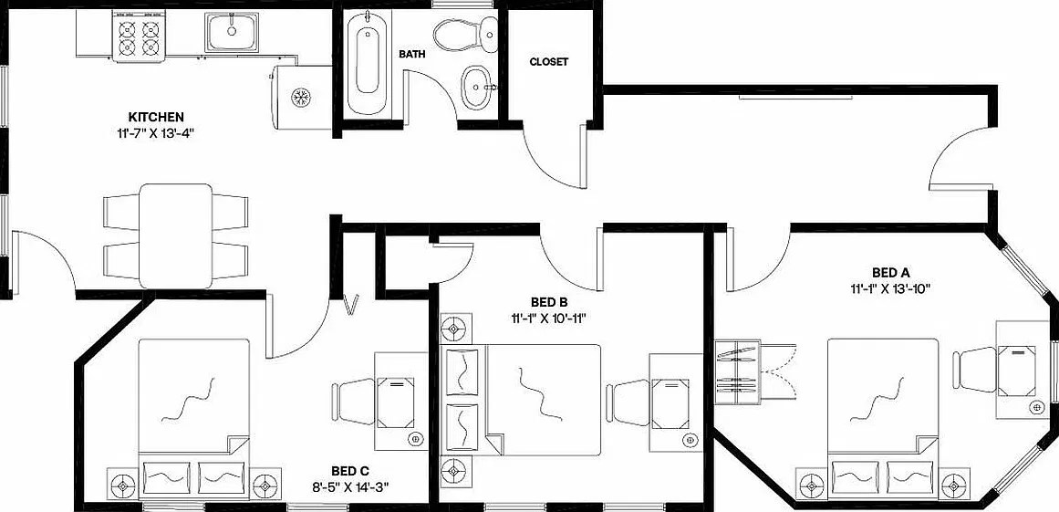 Full bedroom in 3 bed/1 bath home in Central Square #1297 B — Photo 1