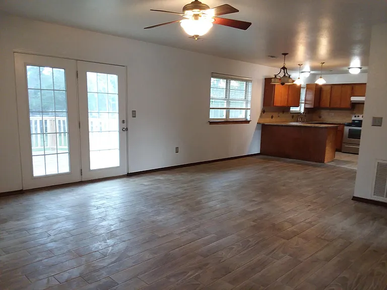 Living Room, Dining Room and Kitchen