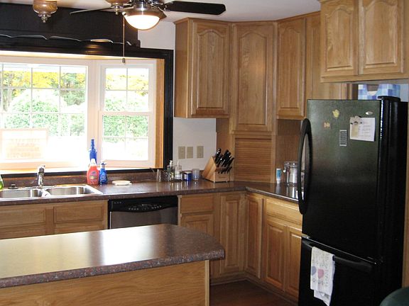 View of updated kitchen from dining area