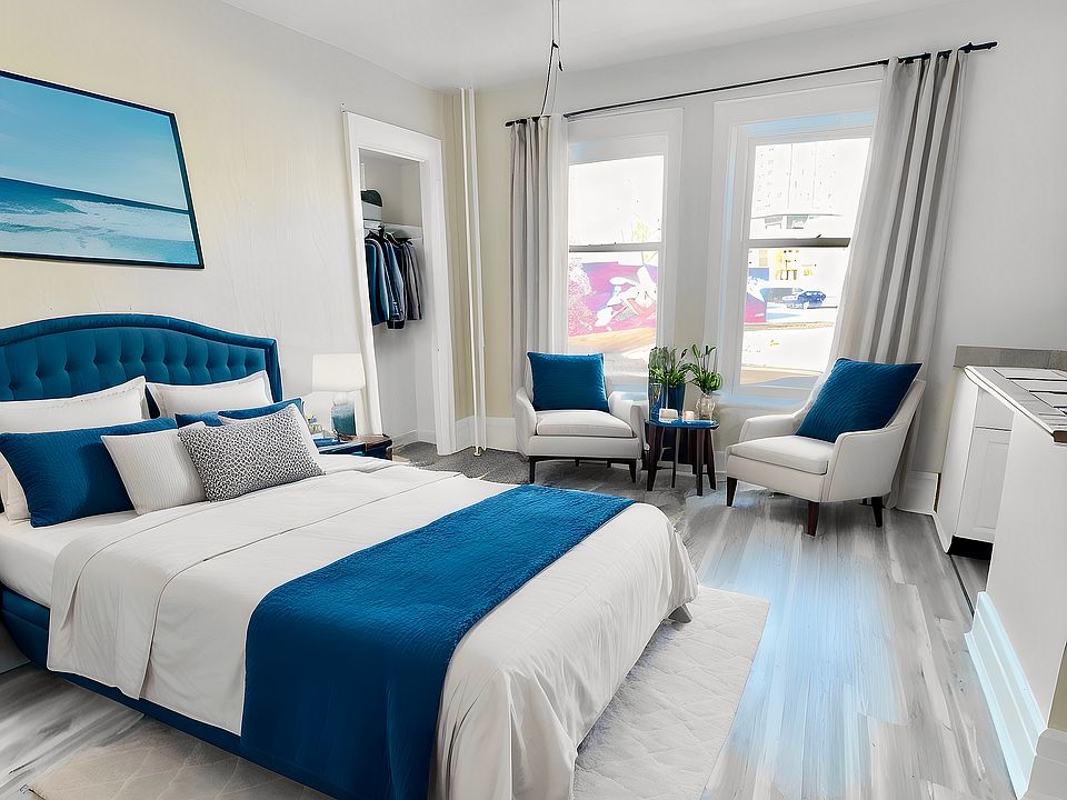 Immerse yourself in the tranquility of this chic urban bedroom, perfect for comfort and relaxation.