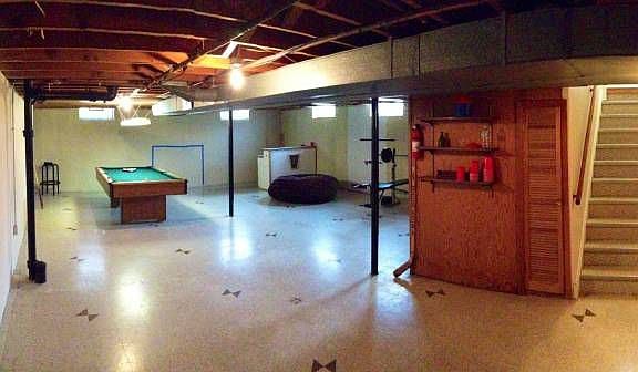 Basement- Pool Table Stays