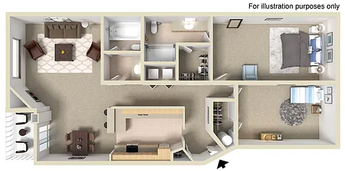 Floor plan 2 bedroom 2 bath