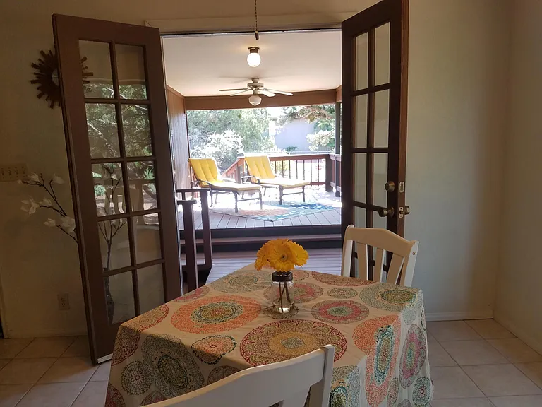 looking out to the backyard