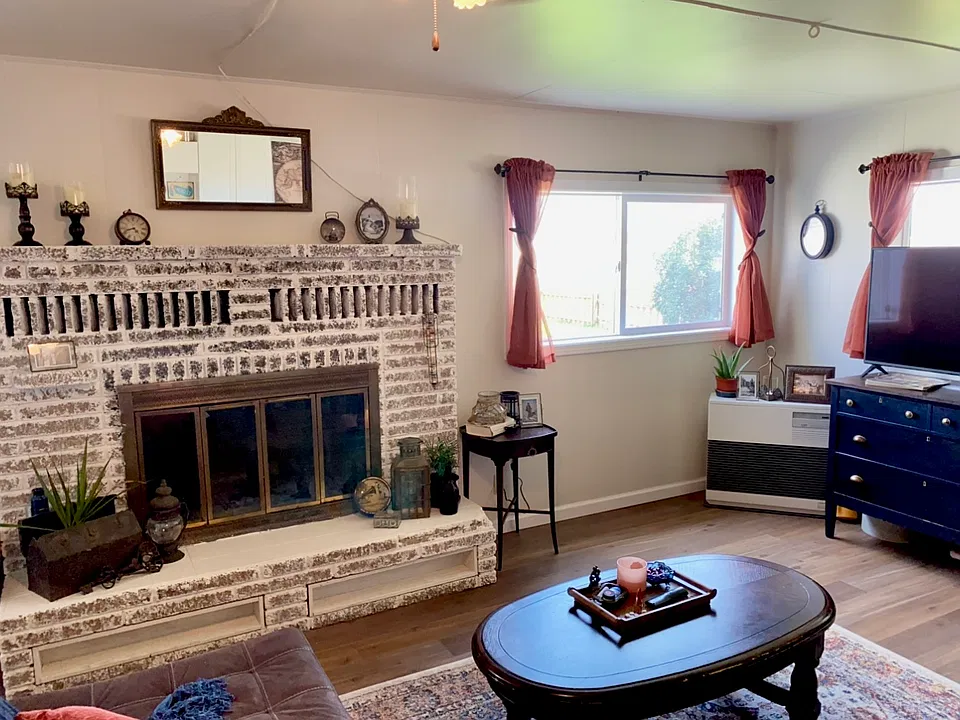 Rustic fireplace and mantle