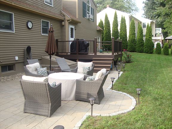 Patio set and Gas  Fireplace