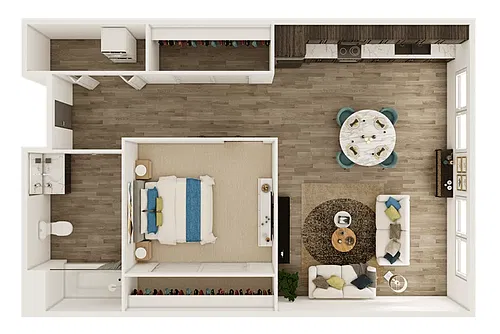 Floor plan 1 Bedroom B