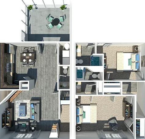 Two Bedroom Two and a Half Bathroom Two Bedroom Two and a Half Bathroom