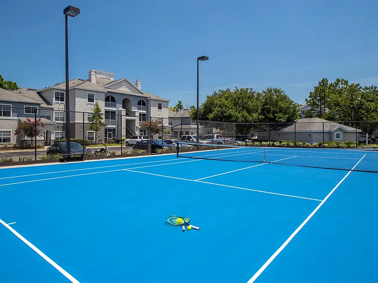 Challenge your friends and neighbors to a match on our lighted tennis court, open any time of day. Another way that Banyan Bay is your perfect place to stay active and have fun right at home!