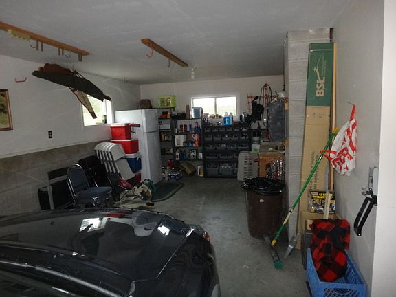 work area in front of garage
