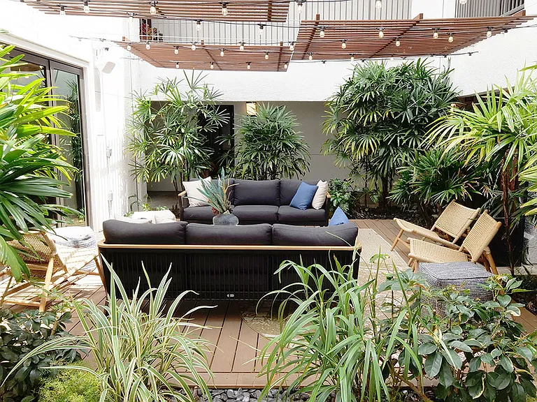 Apartment community Outdoor Lounge at Griffis Mission Valley in San Diego, California.