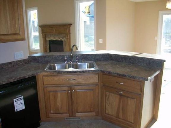 Kitchen sink with view of