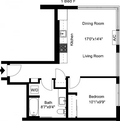 One Bedroom F One Bedroom F