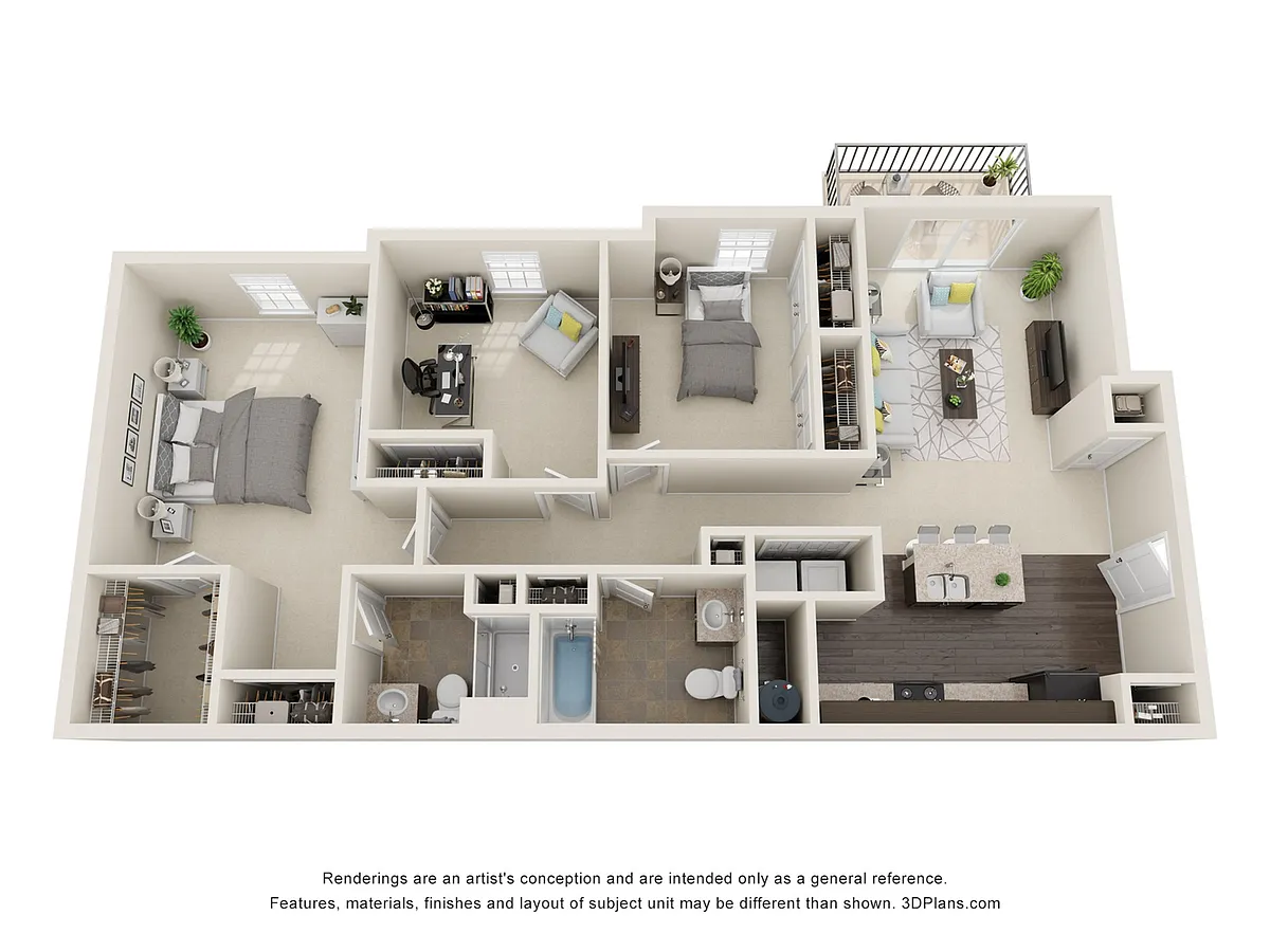 Floor plan 3BR/2BA
