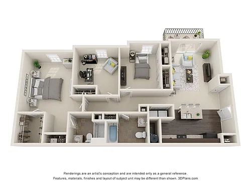 Floor plan 3BR/2BA
