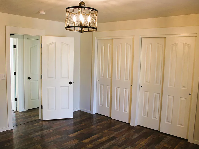 Double closet in master bedroom