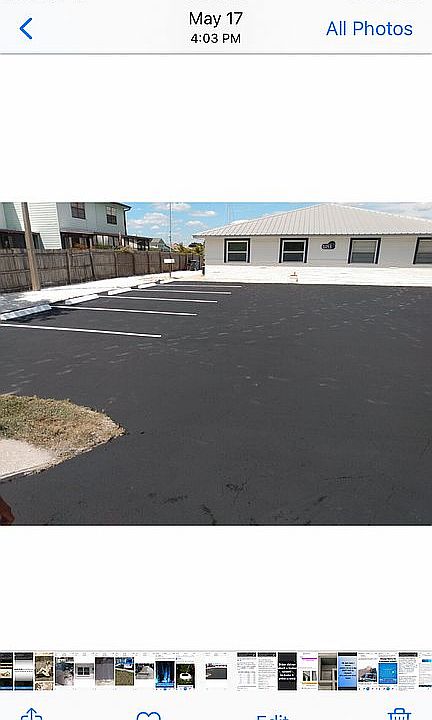 Parking newly sealed