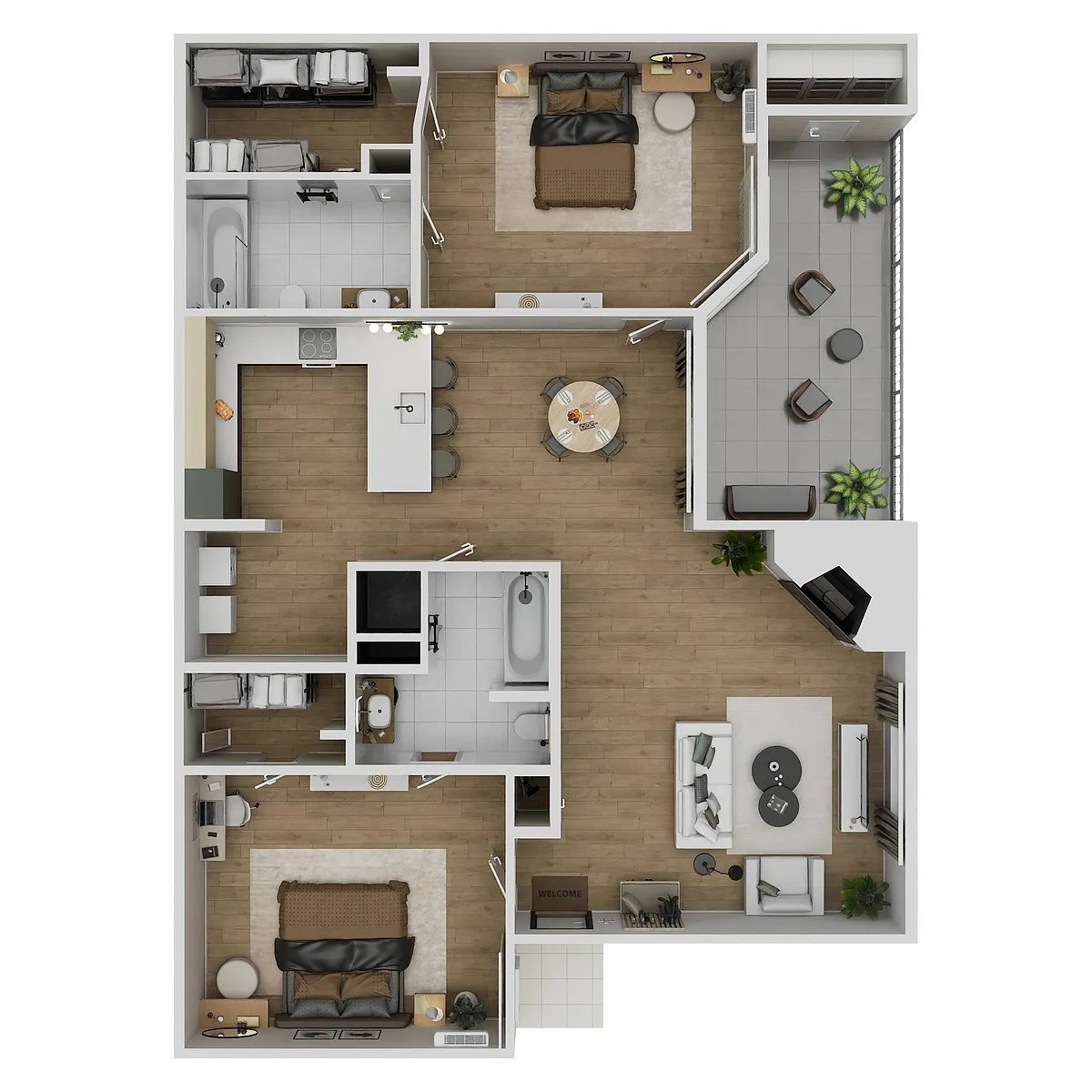 Floor plan 2 Bedrooms, 2.0 Bathrooms B7