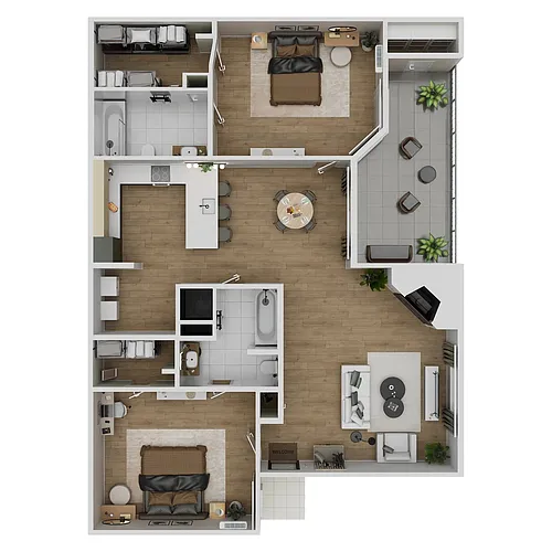 Floor plan 2 Bedrooms, 2.0 Bathrooms B7