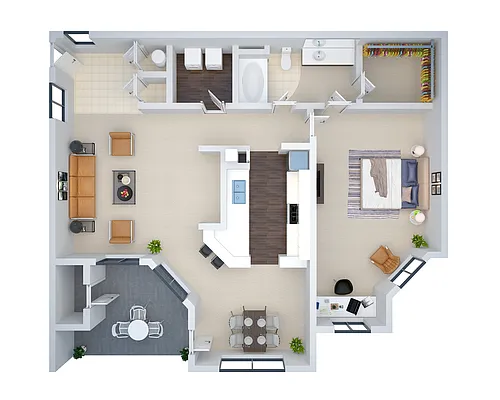 Floor plan 1 BED (cma3)