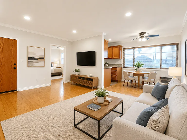 Living room and kitchen