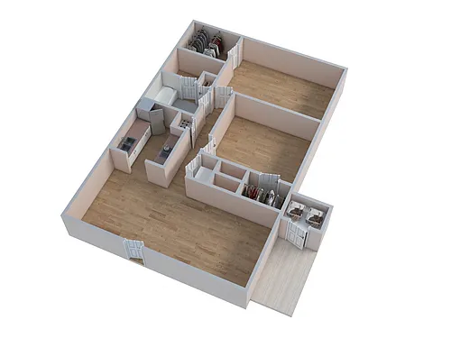 Floor plan 2 Bed 1 Bath