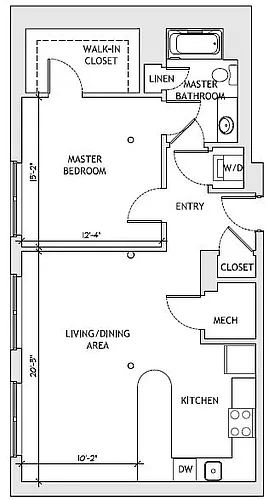 Floor plan 1BD 1BA