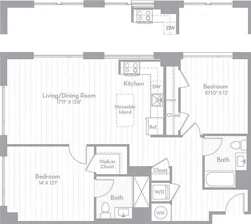 Floor plan 2 Bed/2 Bath-B17