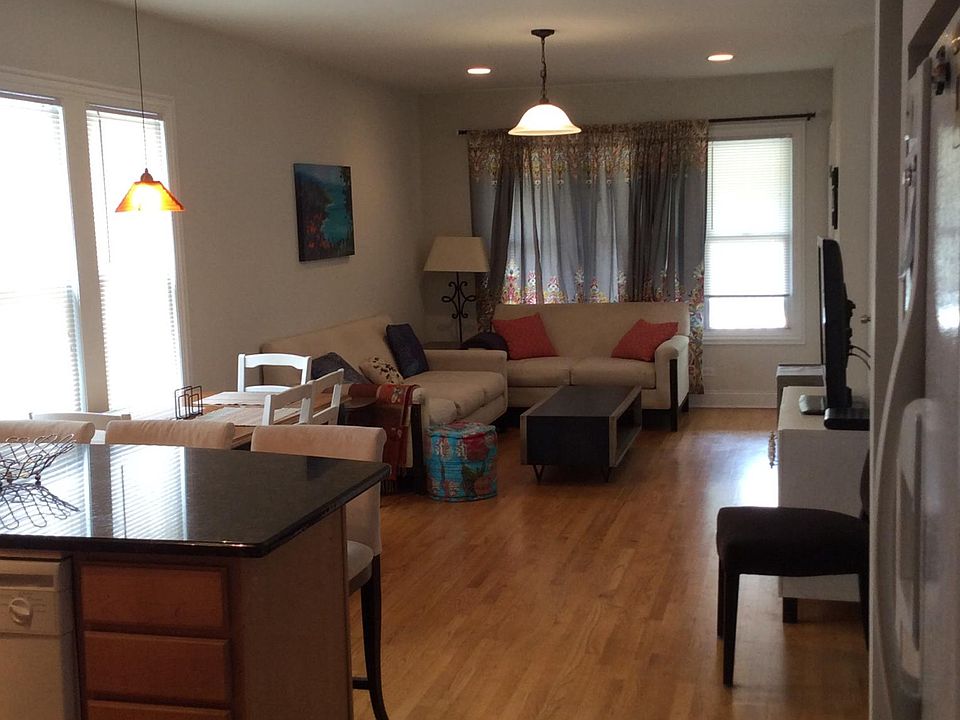 View from kitchen to living room.