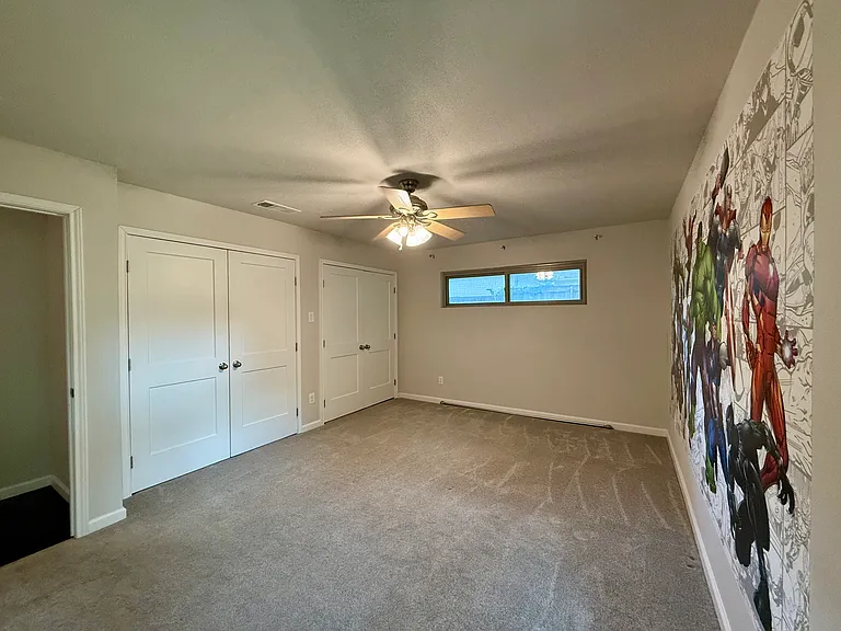 Large bedroom 1 double closest plenty of storage space.