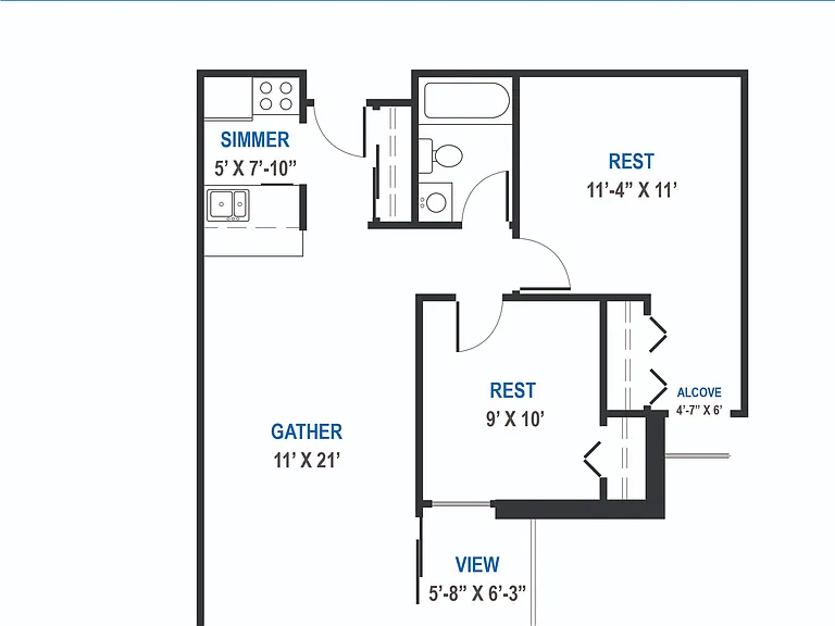 Knightsbridge - 2 Bed / 1 Bath - 685 SF Knightsbridge - 2 Bed / 1 Bath - 685 SF