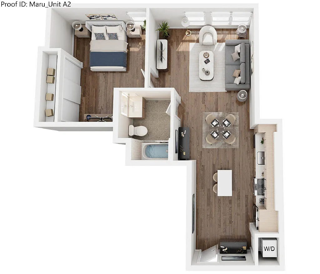 Floor plan A2 - 1 Bedroom