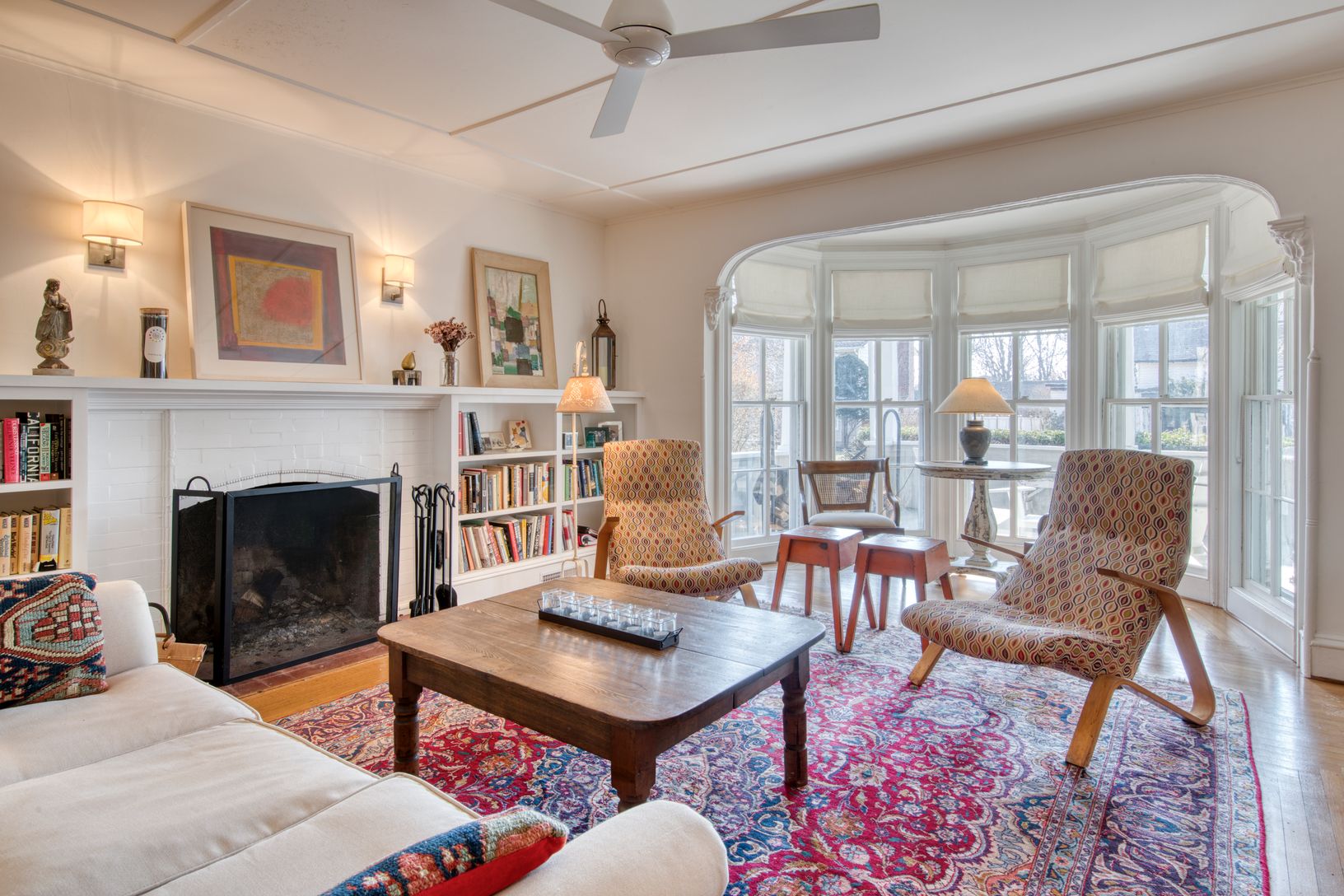living room with fireplace