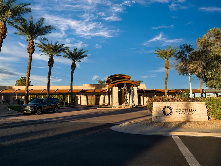 Sun-washed fairways and palm-lined views at Ocotillo Golf Club_a local destination for open landscapes and time outdoors, just minutes from Modera Chandler.