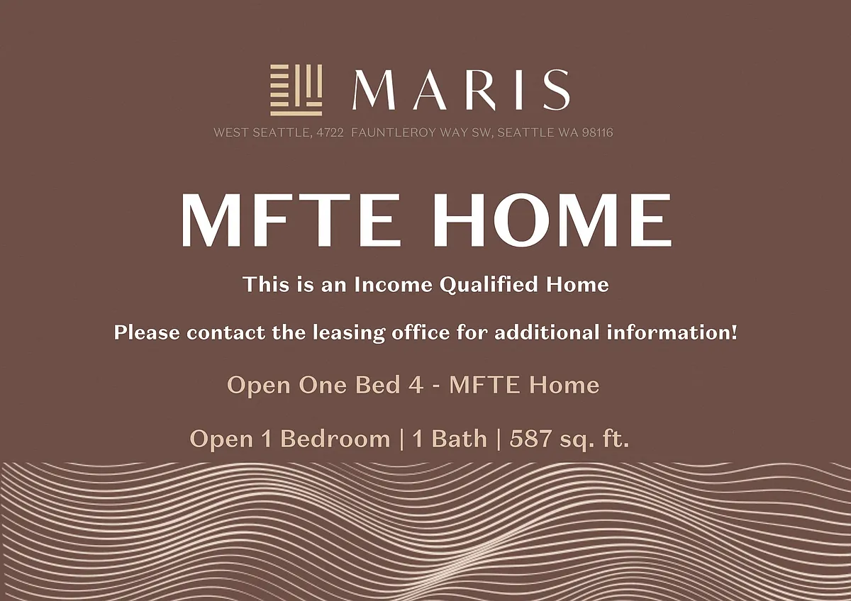 Floor plan Open One Bed 4 MFTE