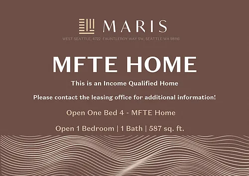 Floor plan Open One Bed 4 MFTE