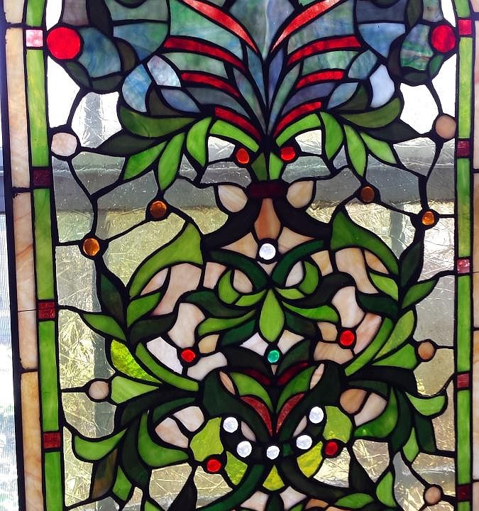 stained glass meditation in the master bedroom