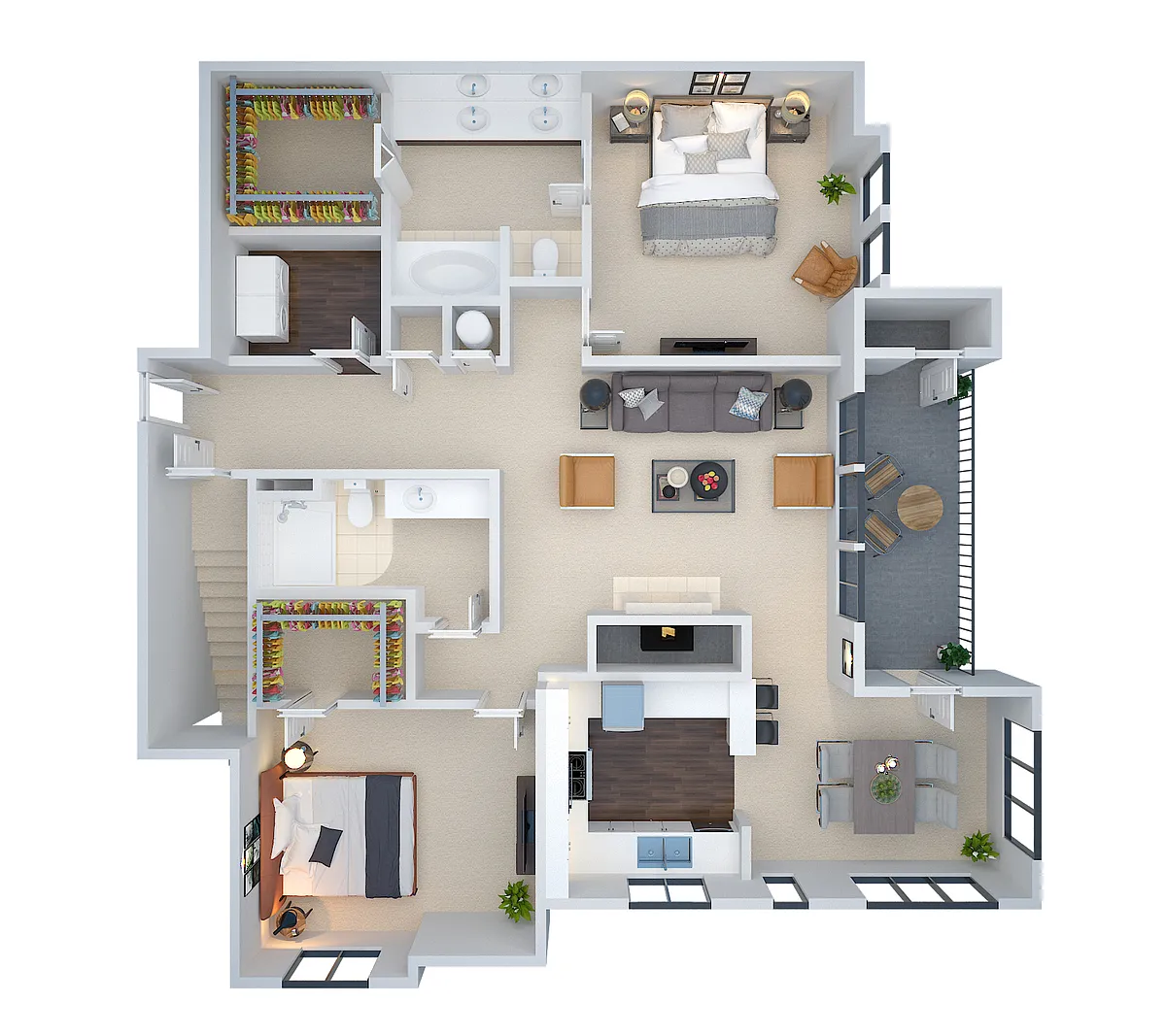 Floor plan 2 BED/GARAGE (cmb2g)
