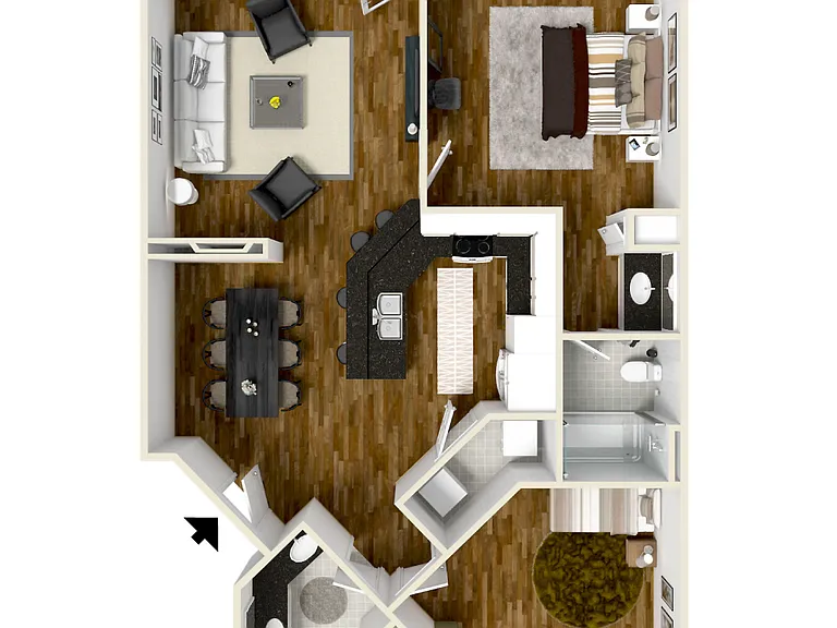 Pinnacle Terrace - Apex - 2 Beds - 2 Baths - 1030 Sq. ft.