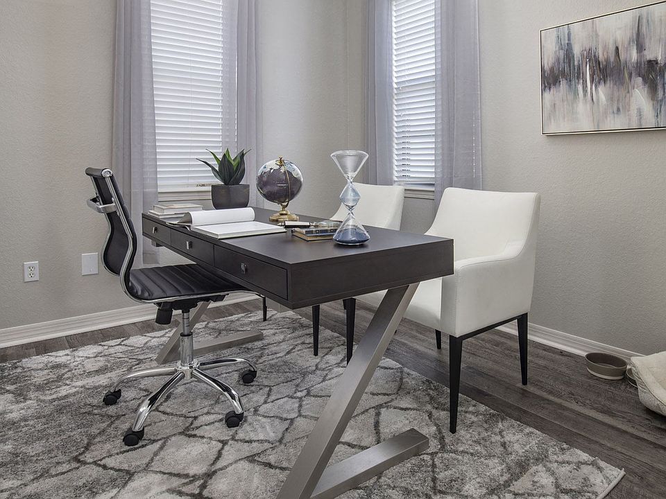 Private Study with Desk, Office Chair, and Cozy Decor