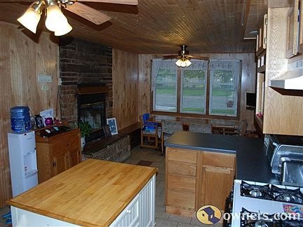 beautiful kitchen w/ wood burning fireplace