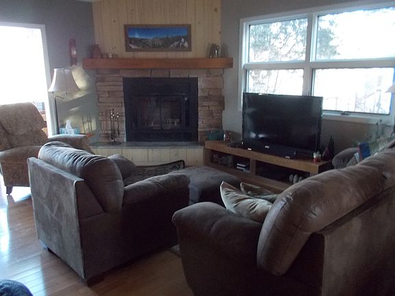 front room with fireplace