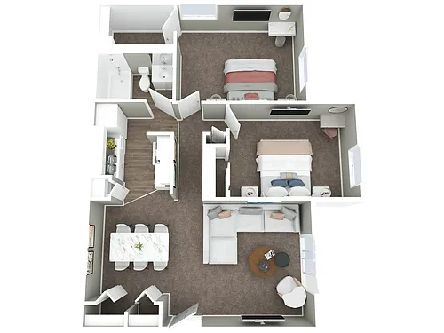 Floor plan 2 BR - 2 BTH