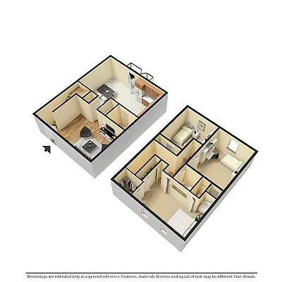 Floor plan 3 BED TH WD HOOKUPS Opt Fireplace