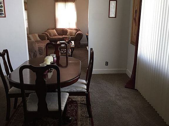 Dining room and living room view.