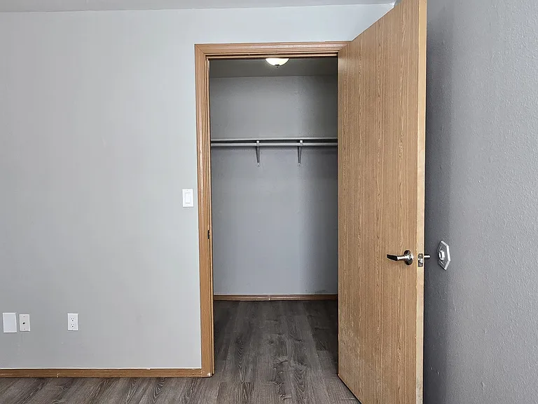 Spacious walk-in closet in the master bedroom with ample hanging space and a clean, organized layout_perfect for maximizing storage.