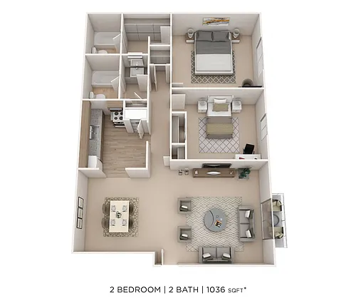 Floor plan Two Bedroom 2 Bath