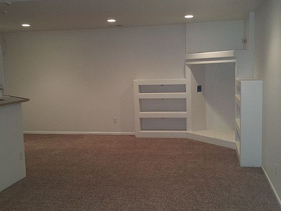 Family room in basement