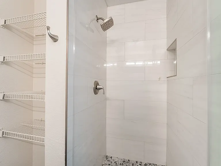 Second Bathroom and storage shelves