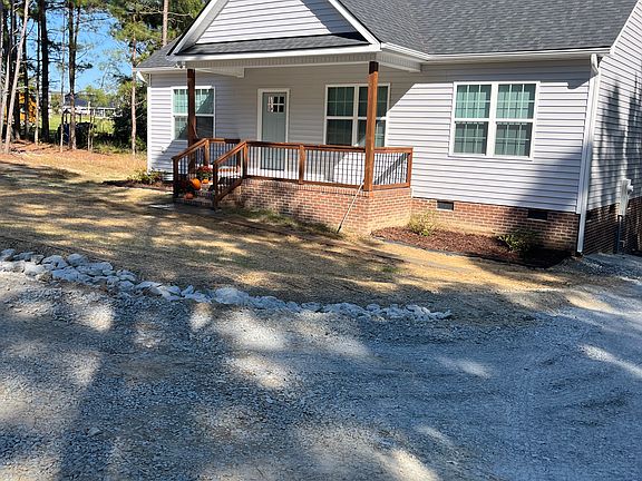 Front porch with driveway